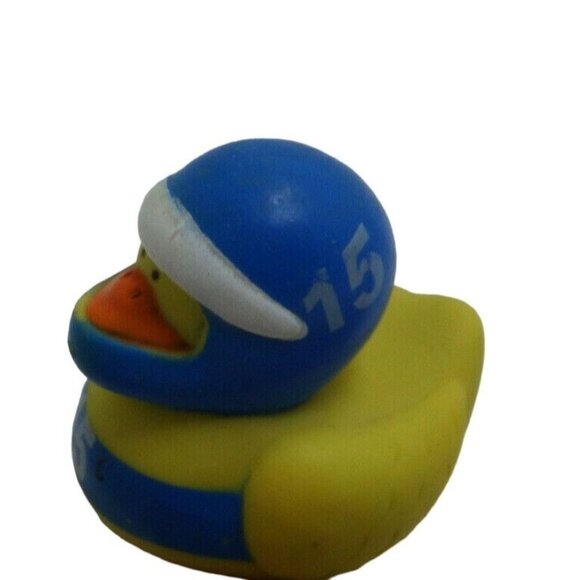 Rubber Ducky Football Player Duck Blue Helmet Number 15 - Picture 2 of 4